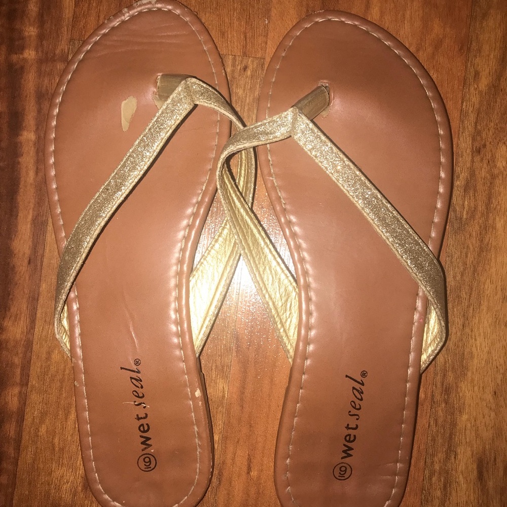 Gold Flip Flops